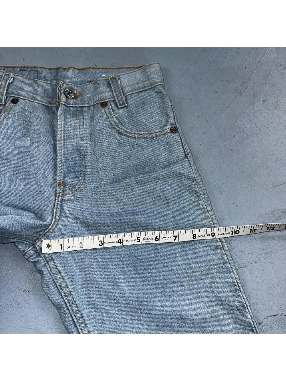 Levis 701 Vintage 90s USA XX Straight Leg Jeans Blue Light Wash 501 Rare 25x32